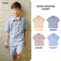 Mooi Kemeja Anak Laki-laki Kemeja Katun Motif Dion Striped Shirt