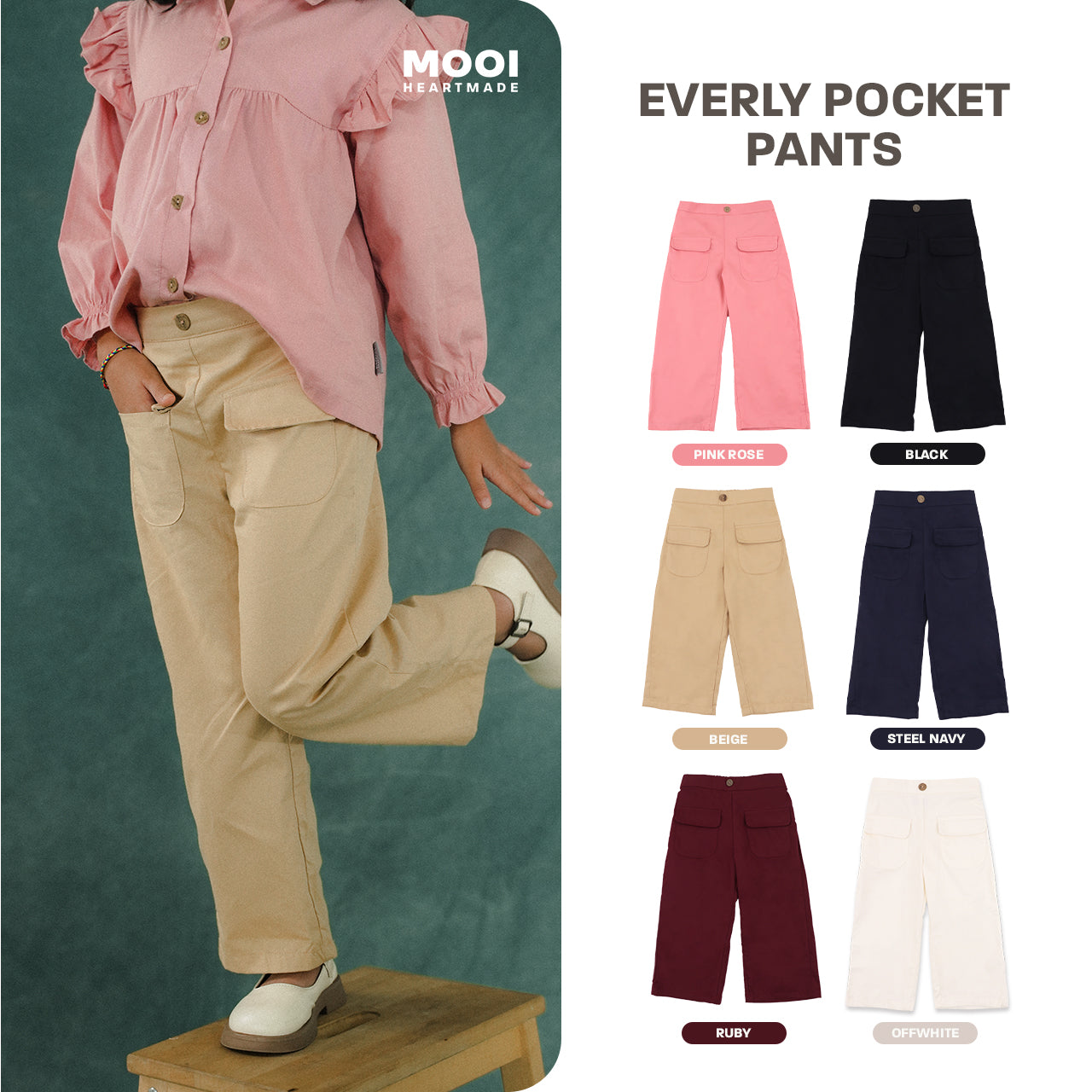 Mooi Celana Panjang Anak Perempuan Everly Pocket Pants