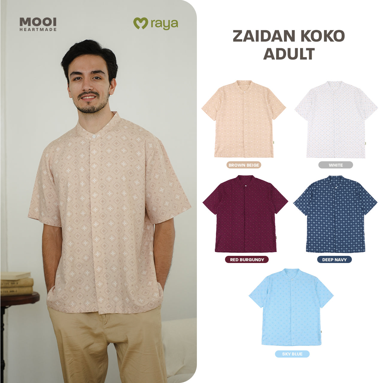 Mooi Atasan Pria Kemeja Pria Raya Collection Zaidan Koko Sandya Series