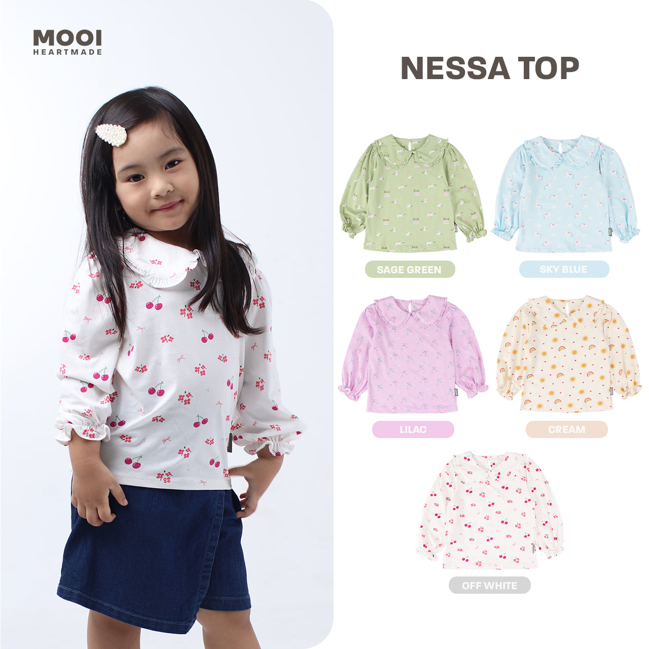 Mooi Atasan Anak Perempuan Nessa Top