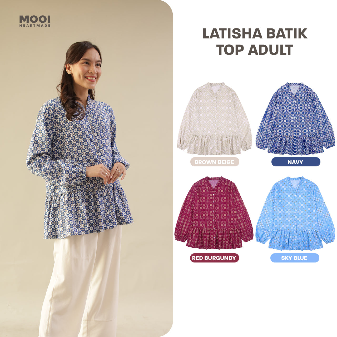 Mooi Atasan Batik Dewasa Perempuan Latisha Batik Top Adult