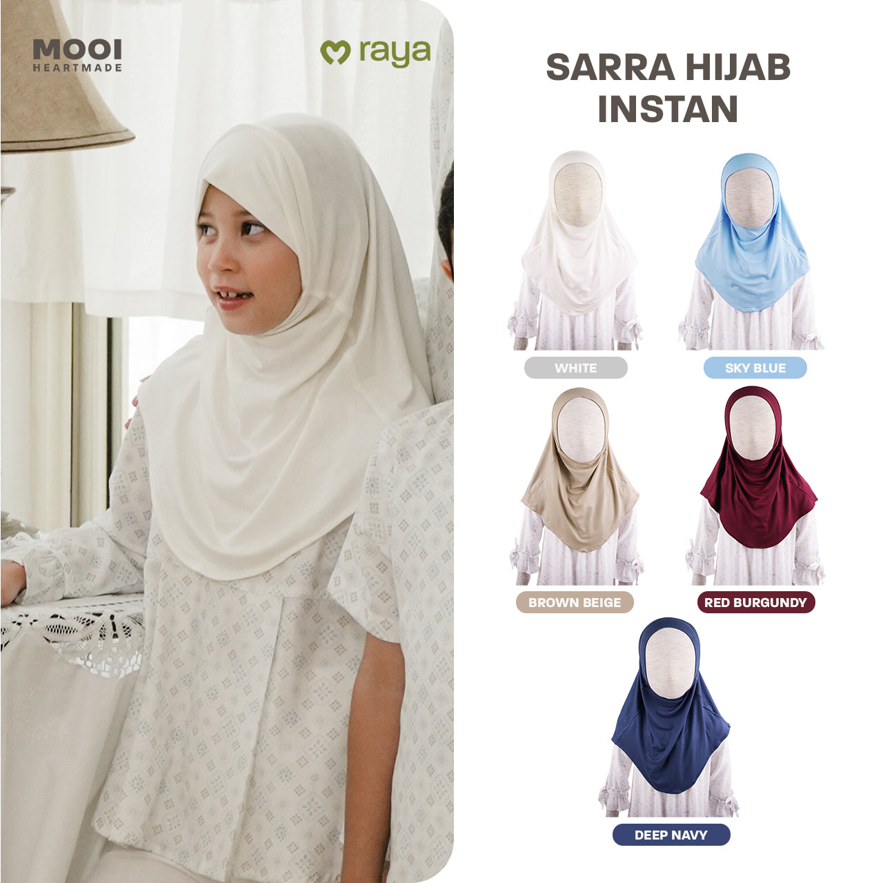 Mooi Hijab Instant Anak Jilbab Anak Perempuan Sarra Hijab