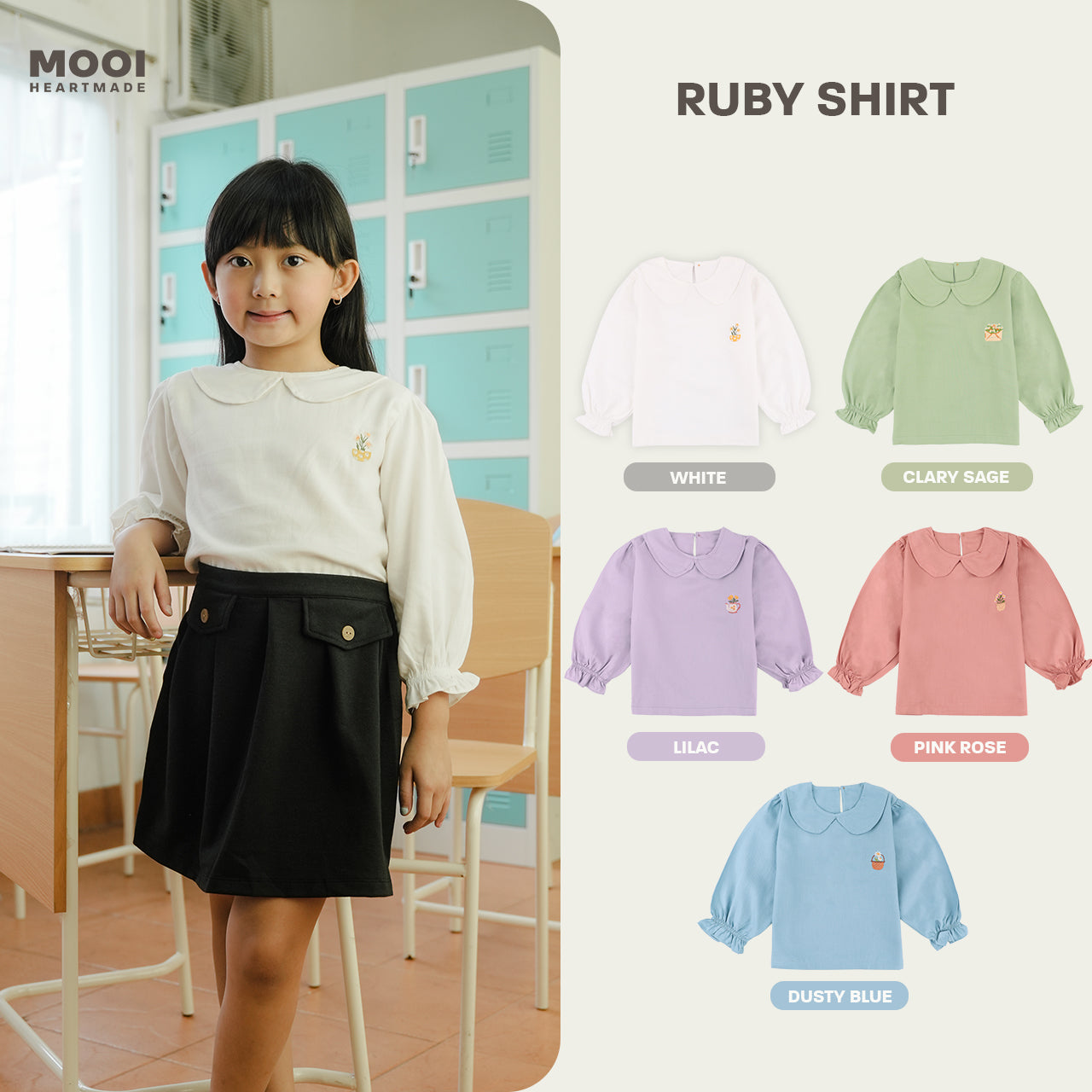 Mooi Atasan Anak Perempuan Ruby Shirt