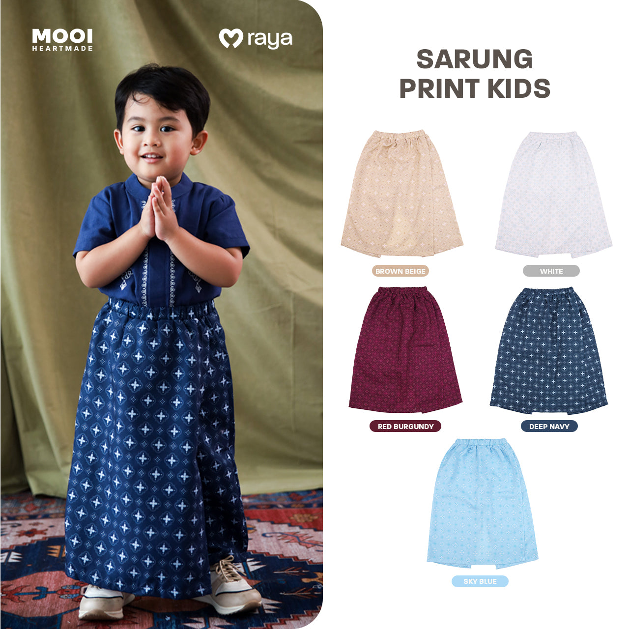 Mooi Sarung Print Sarung Anak Laki - Laki Raya Collection