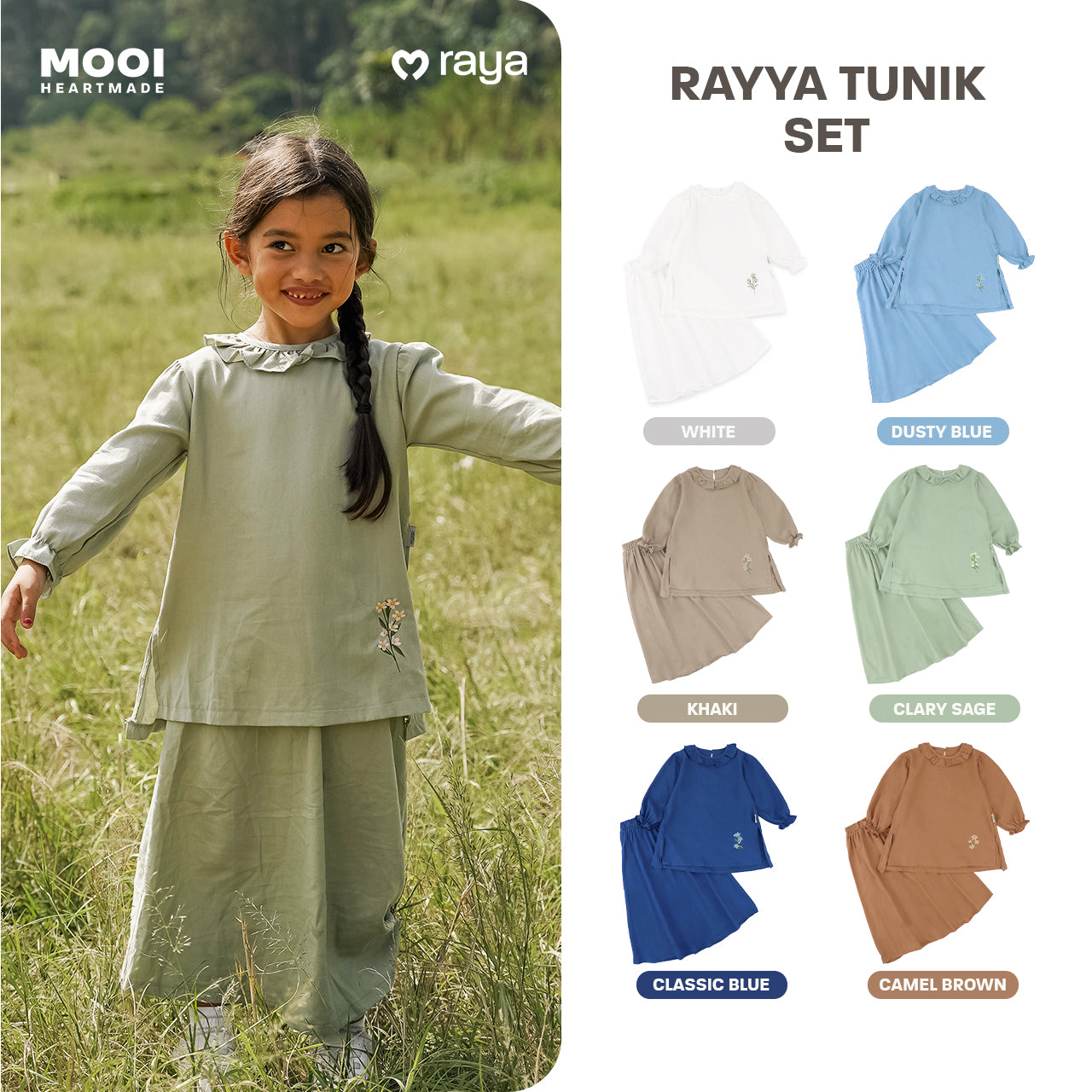 Mooi Setelan Anak Perempuan Raya Collection Rayya Tunik Set