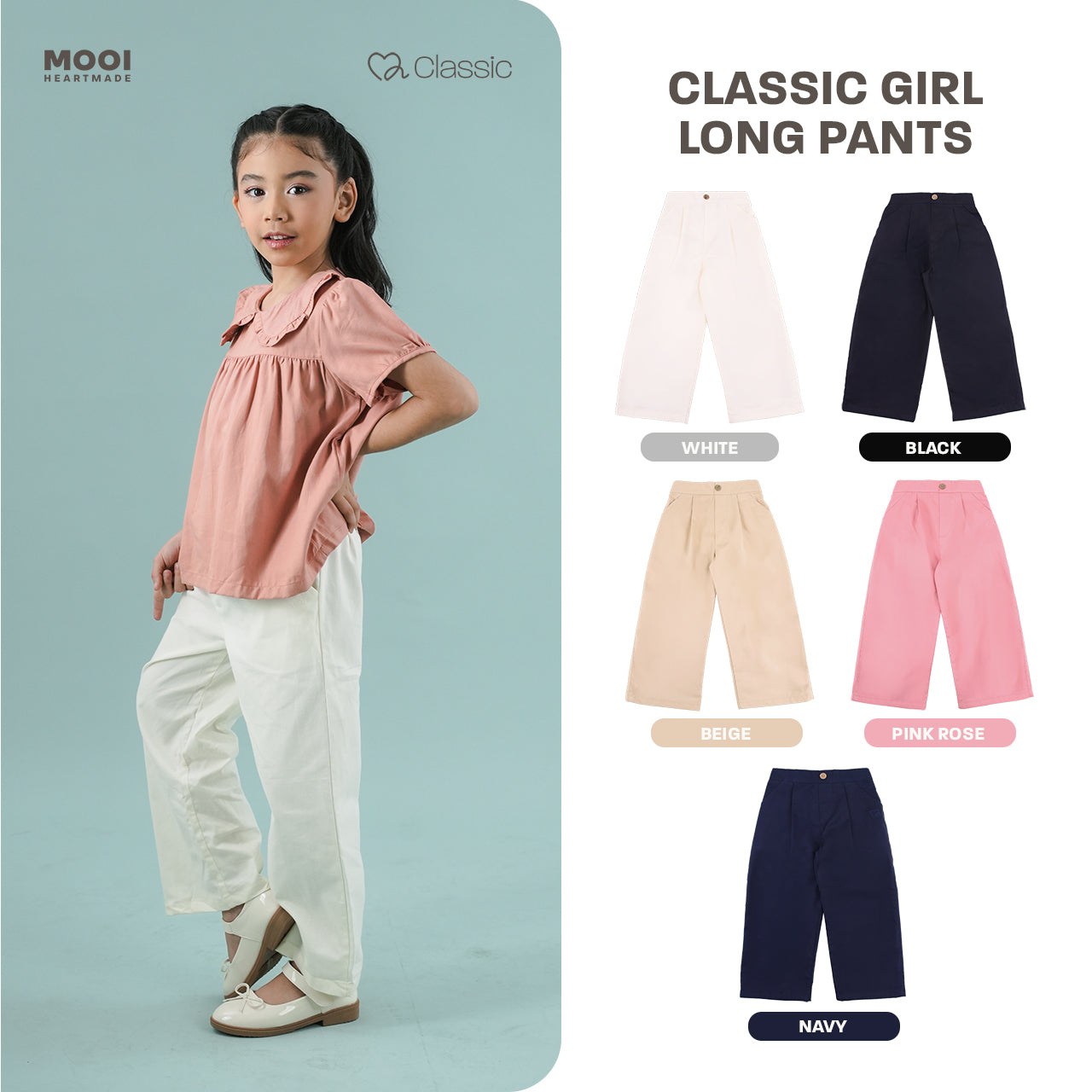 Mooi Celana Panjang Anak Perempuan Classic Girls Long Pants