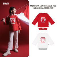 Mooi Merdeka Kaos Kemerdekaan 17 Agustus T-shirt Anak Merdeka Long Sleeve Tee Indonesia Merdeka