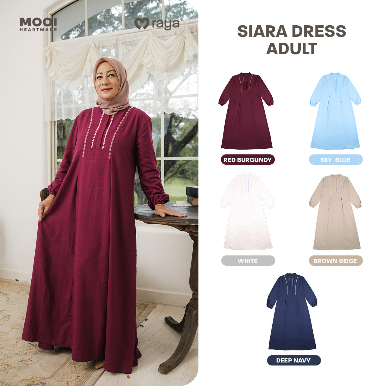 Mooi Dress Dewasa Raya Collection Siara Gamis Adult Basic Series 2026 ...