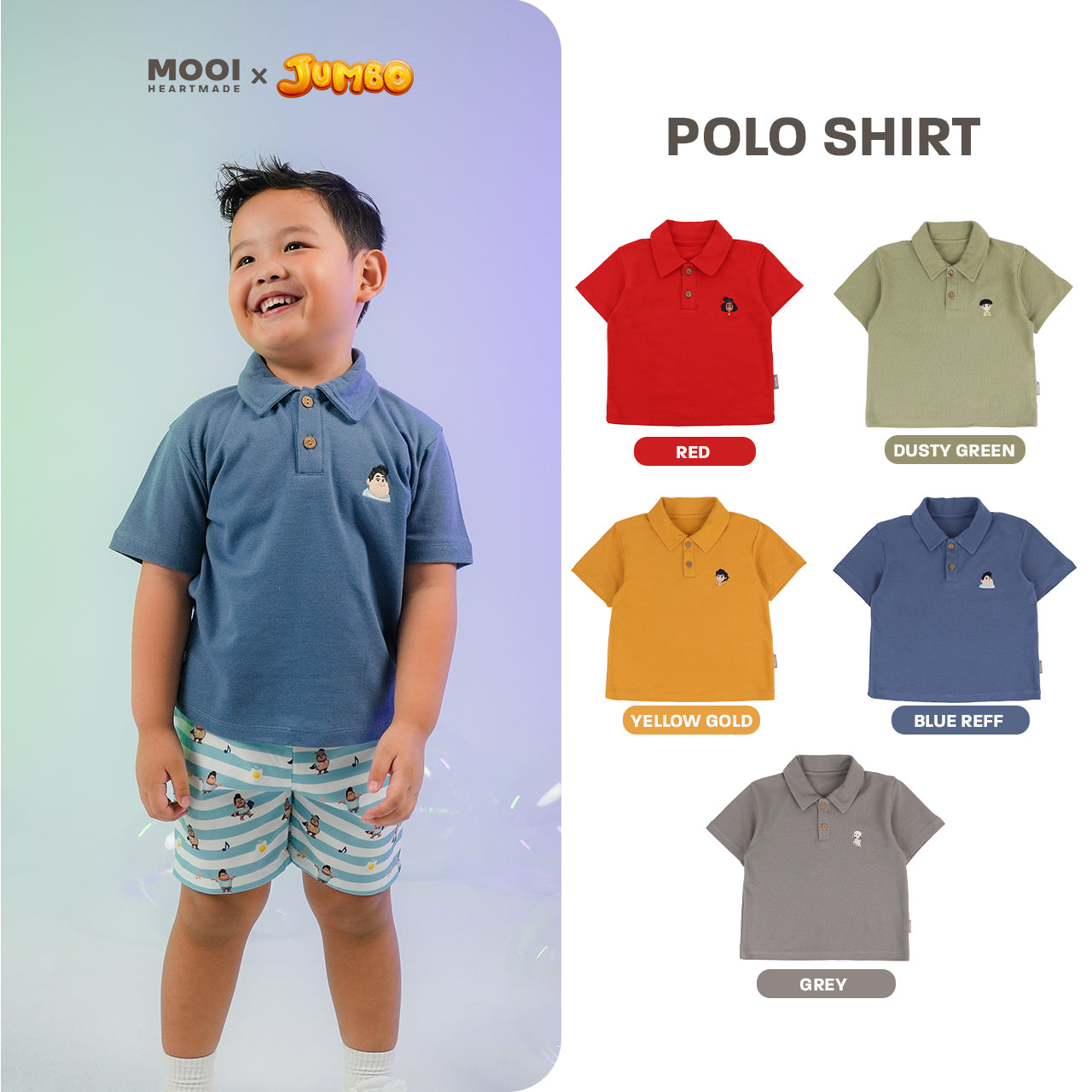 Mooi x Jumbo Kemeja Anak Laki-Laki Polo Shirt
