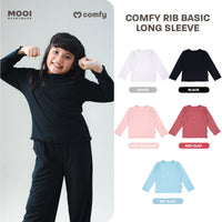 Mooi Atasan Lengan Panjang Anak Perempuan Comfy Rib Basic Long Sleeve Top