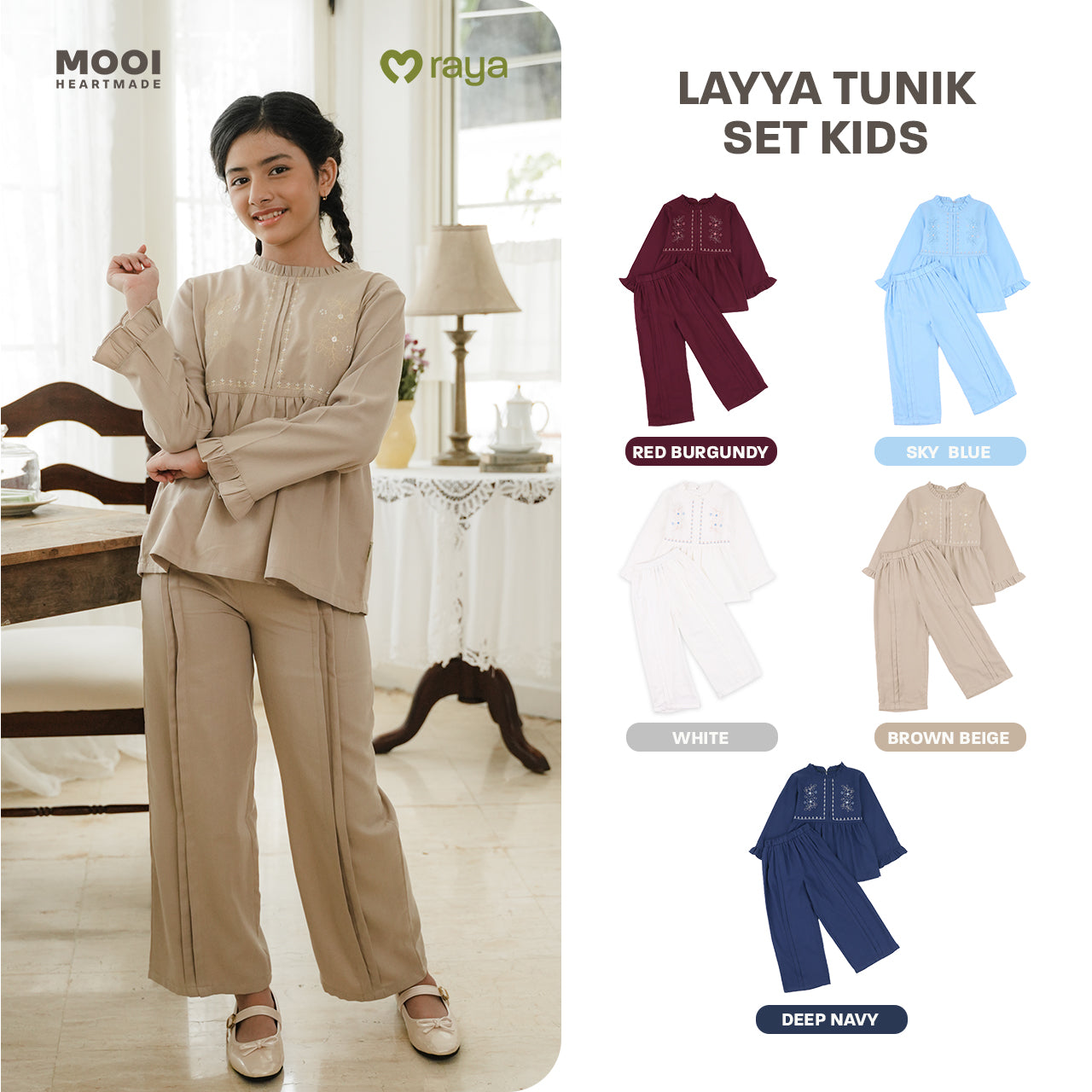 Mooi Setelan Anak Perempuan Raya Collection Layya Tunik Set