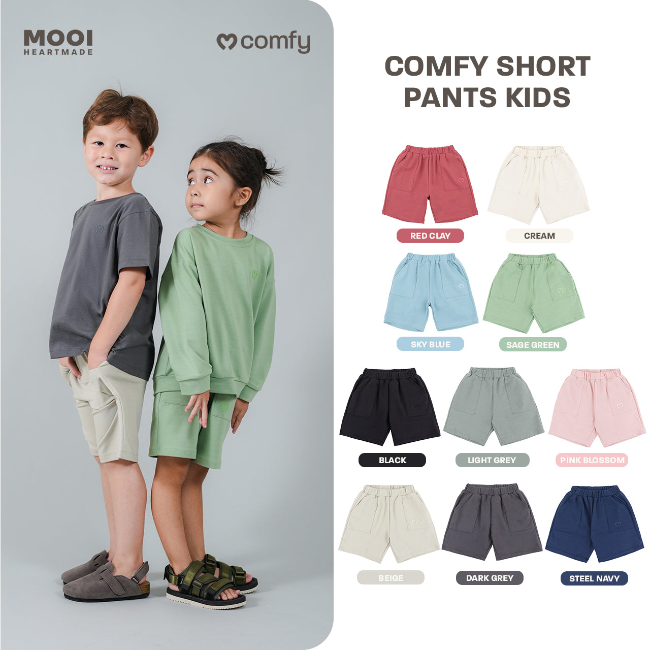 Mooi Celana Pendek Anak Unisex Laki Laki Perempuan Comfy Short Pants Kids