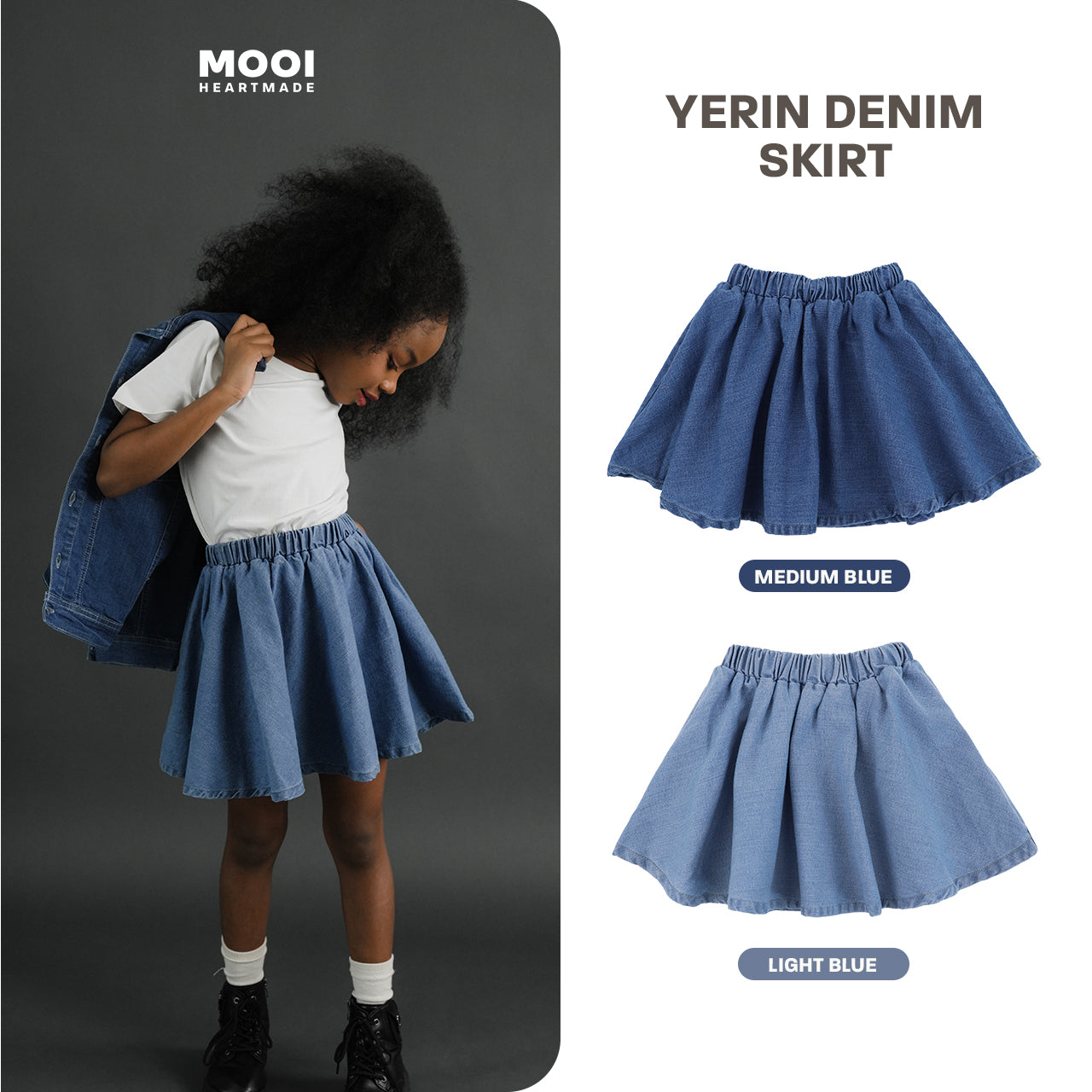 Mooi Rok Jeans Anak Perempuan Yerin Denim Skirt