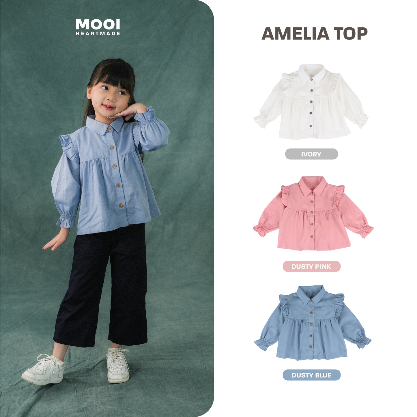 Mooi Atasan Anak Perempuan Amelia Top