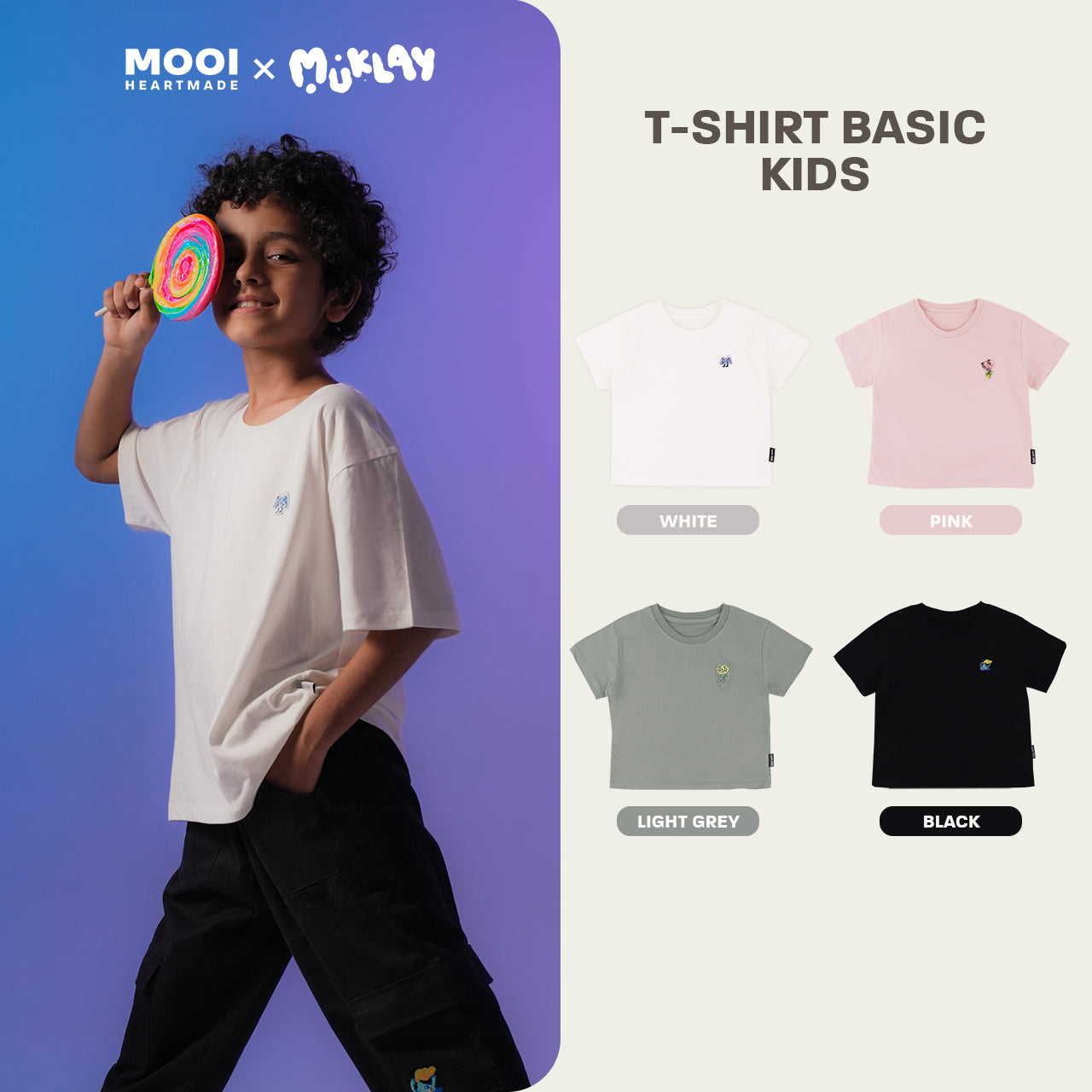 Mooi X Muklay Kaos Anak Unisex T-Shirt Basic Kids