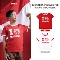 Mooi Merdeka Kaos Kemerdekaan 17 Agustus T-shirt Anak Merdeka Vintage Tee I Love Indonesia