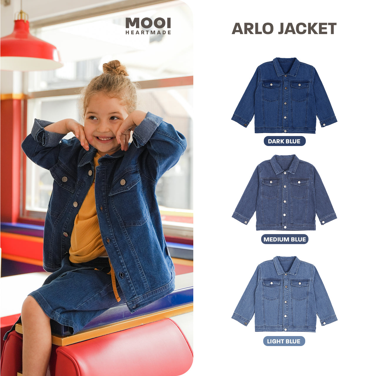 Mooi Jaket Jeans Anak Arlo Denim Jacket