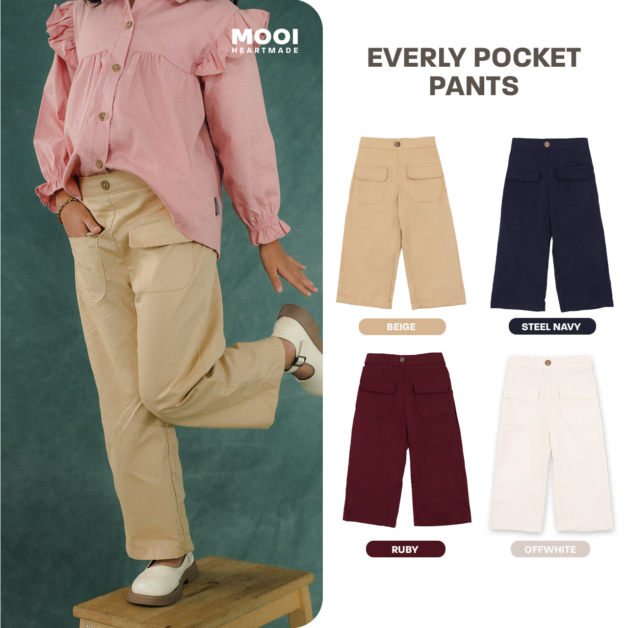 Mooi Celana Panjang Anak Perempuan Everly Pocket Pants