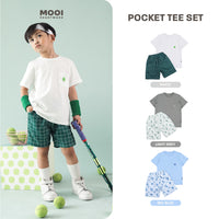 Mooi Setelan Anak Kaos Anak Tshirt Pocket Tee Set