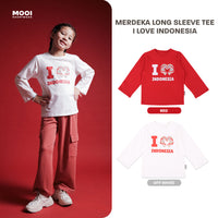 Mooi Merdeka Kaos Kemerdekaan 17 Agustus T-shirt Anak Merdeka Long Sleeve Tee I Love Indonesia