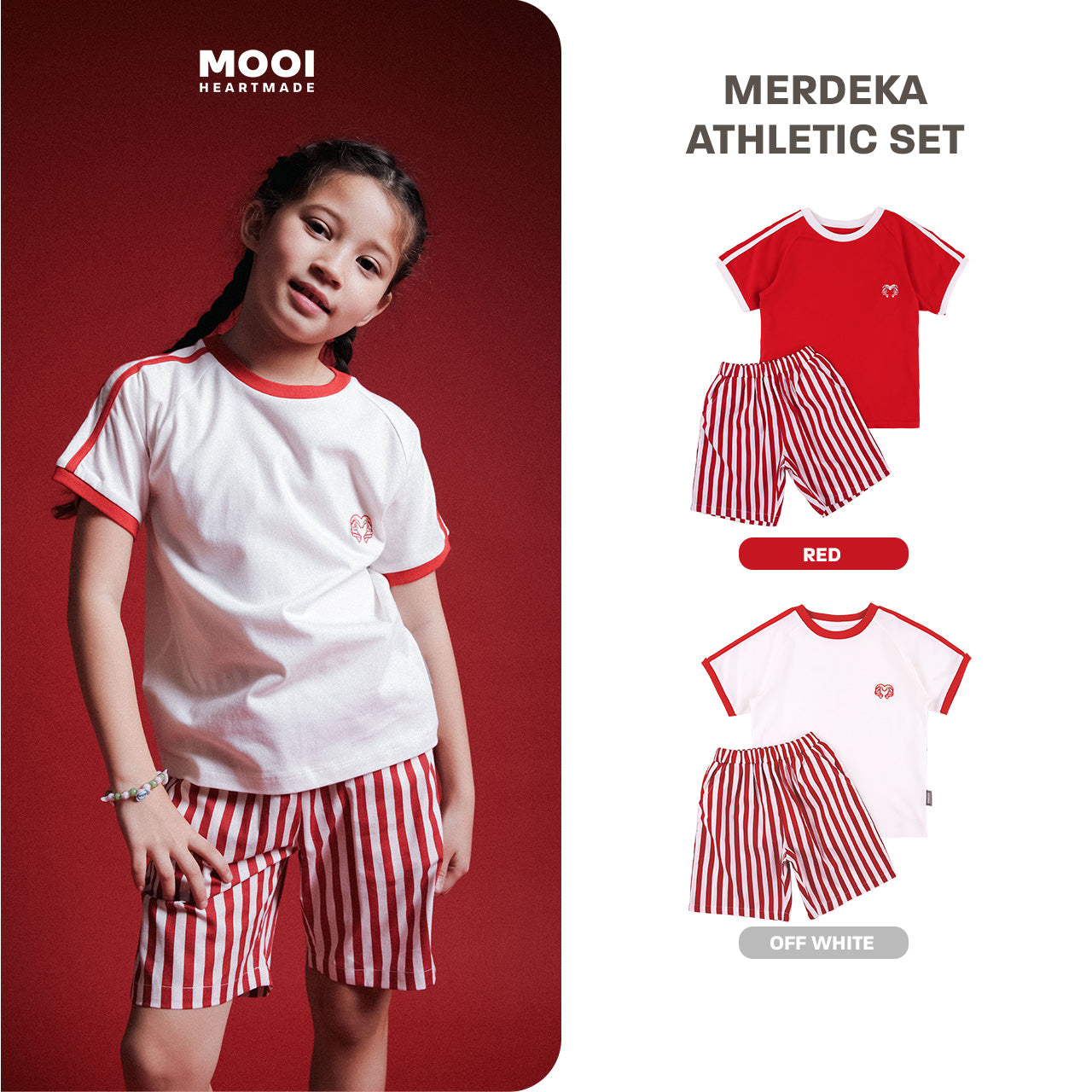 Mooi Merdeka Kaos Kemerdekaan 17 Agustus Setelan Anak Merdeka Athletic Set