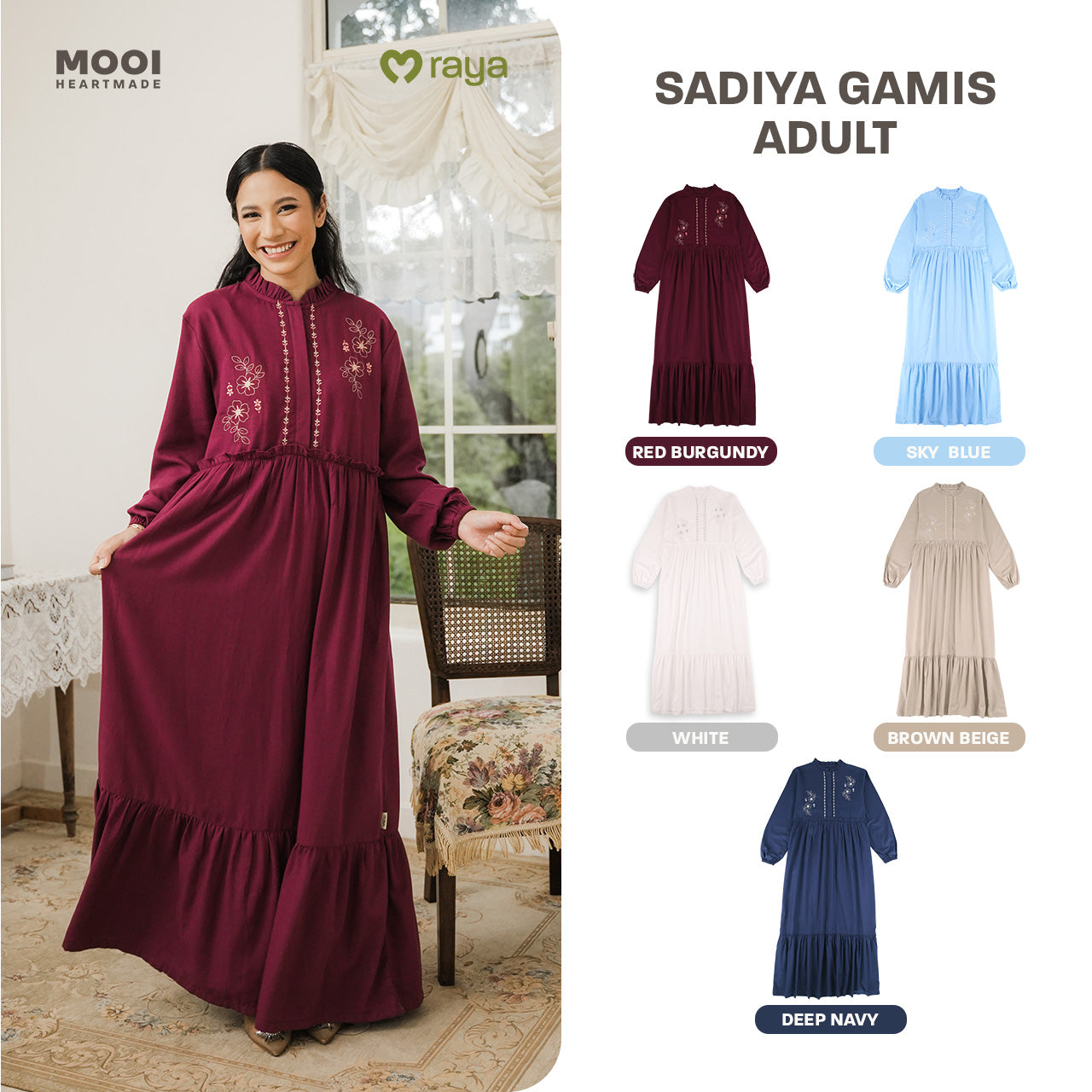Mooi Dress Dewasa Raya Collection Sadiya Gamis Adult