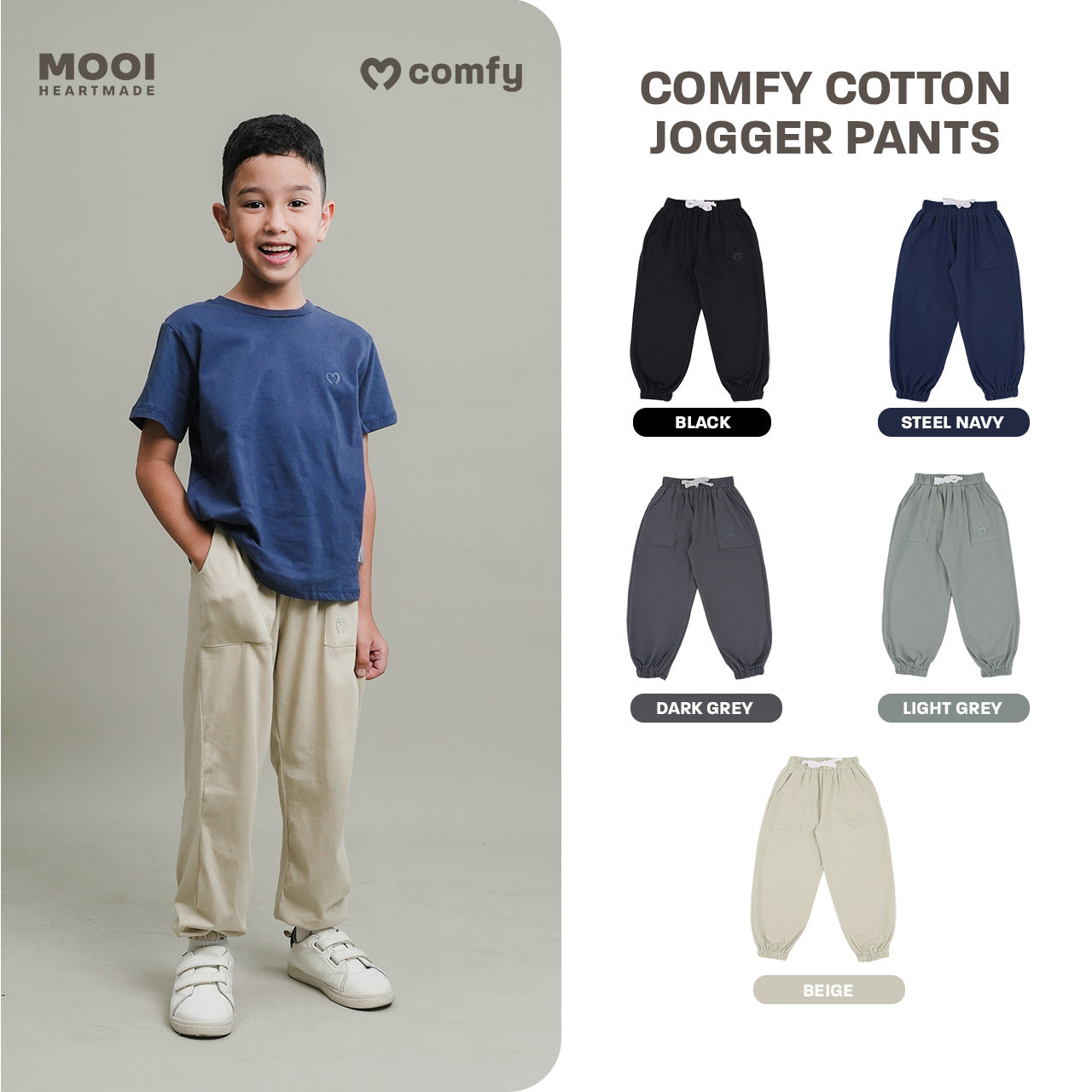 Mooi Celana Jogger Anak Comfy Cotton Jogger Pants Kids