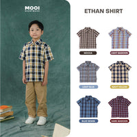 Mooi Kemeja Anak Laki-laki Kemeja Katun Motif Ethan Shirt