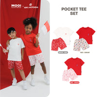 Mooi x Hari Merdeka Kaos Kemerdekaan Setelan Anak Pocket Tee Set Kemerdekaan
