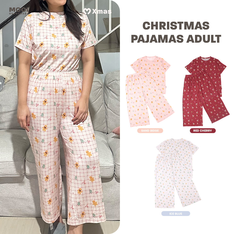 Mooi Piyama Dewasa Setelan Tencel Christmas Collection Christmas Pajamas Adult
