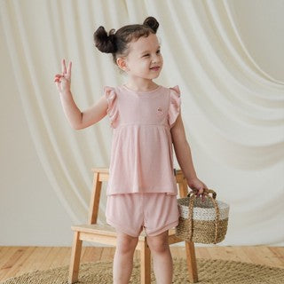 Mooi Setelan Anak Perempuan Rumi Rib Ruffle Set