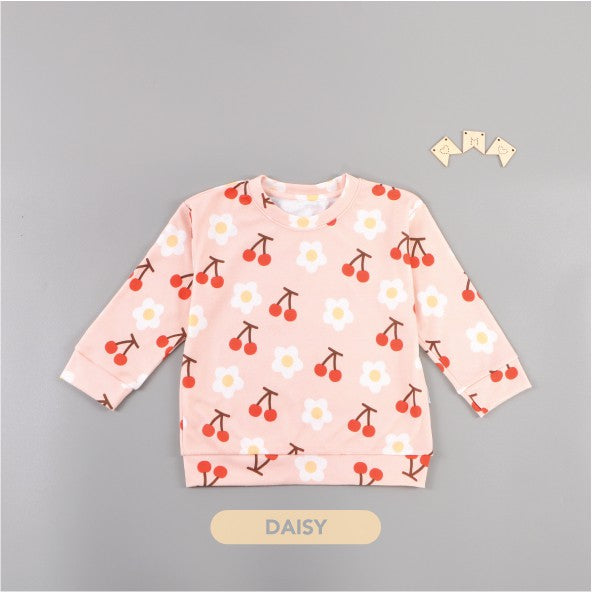 Mooi Printed Sweater Anak Perempuan (DAISY PEACH)