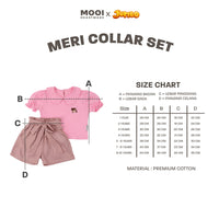 Mooi x Jumbo Setelan Anak Perempuan Meri Collar Set