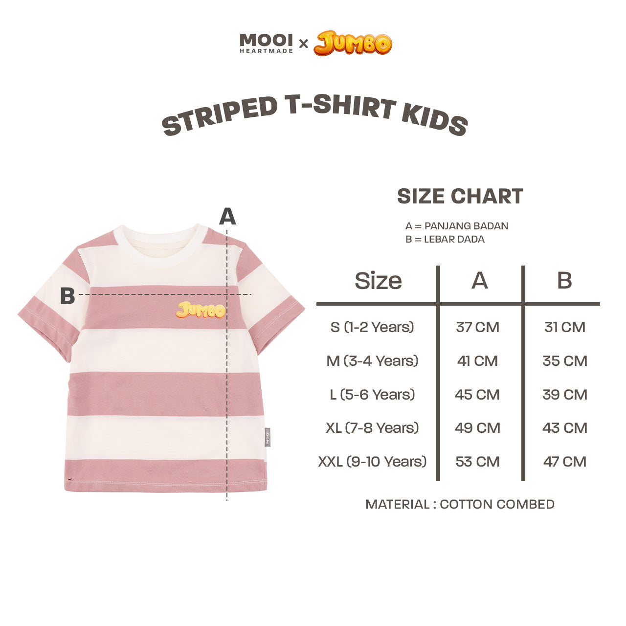 Mooi X Jumbo Kaos Anak Unisex T-shirt Striped Kids