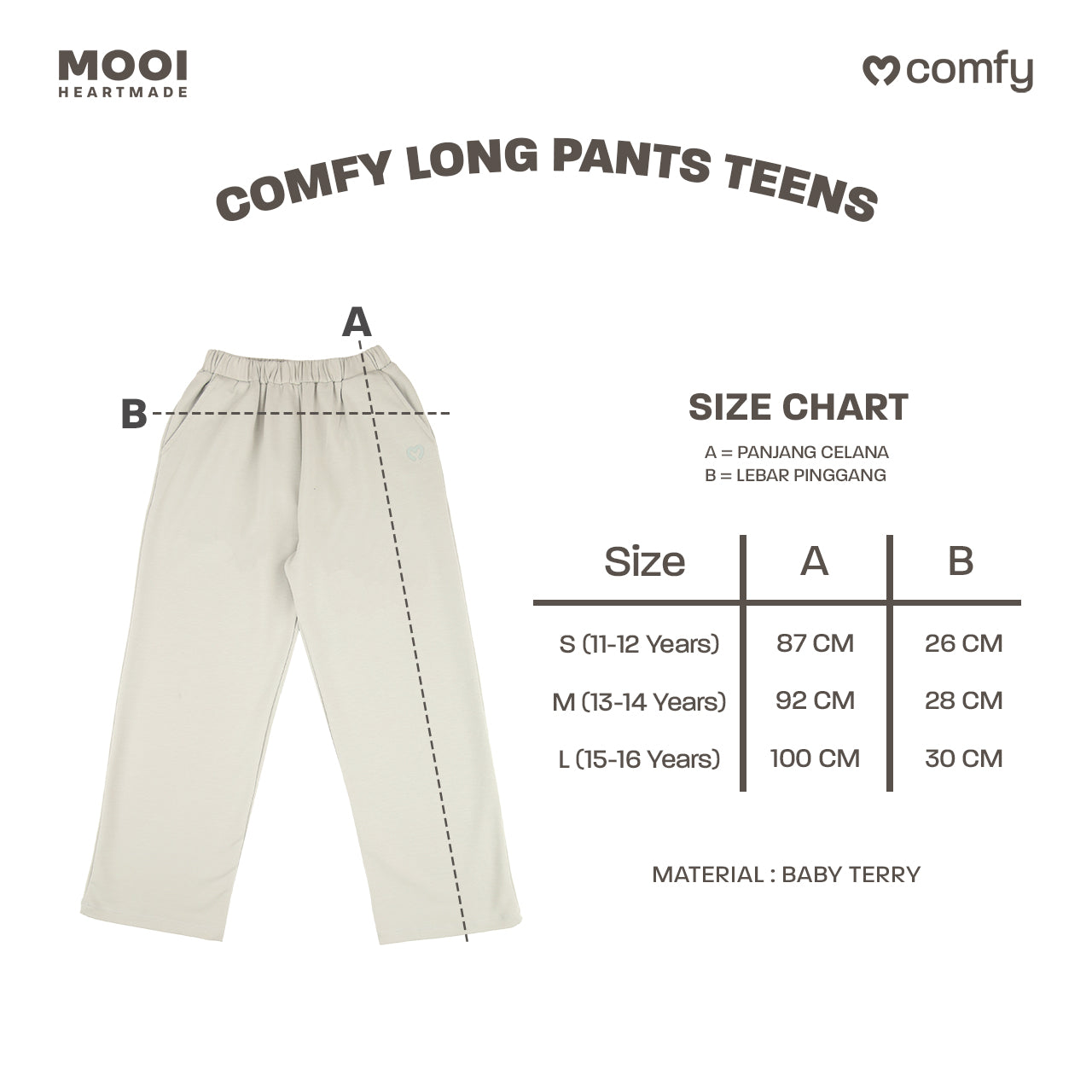 Mooi Comfy Teens Long Pants Celana Panjang Teens