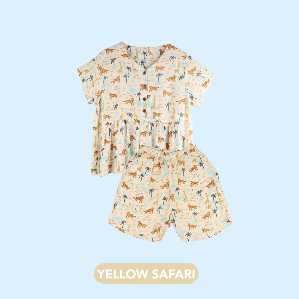 Mooi Piyama Dewasa Setelan Short Collar Set Mom