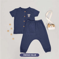 Mooi Setelan Piyama Bayi Button Pajamas