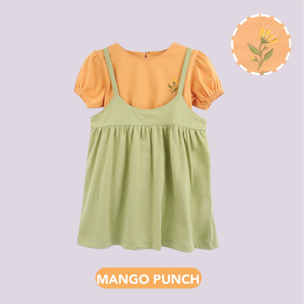 Mooi Dress Anak Perempuan Overall Dress Set