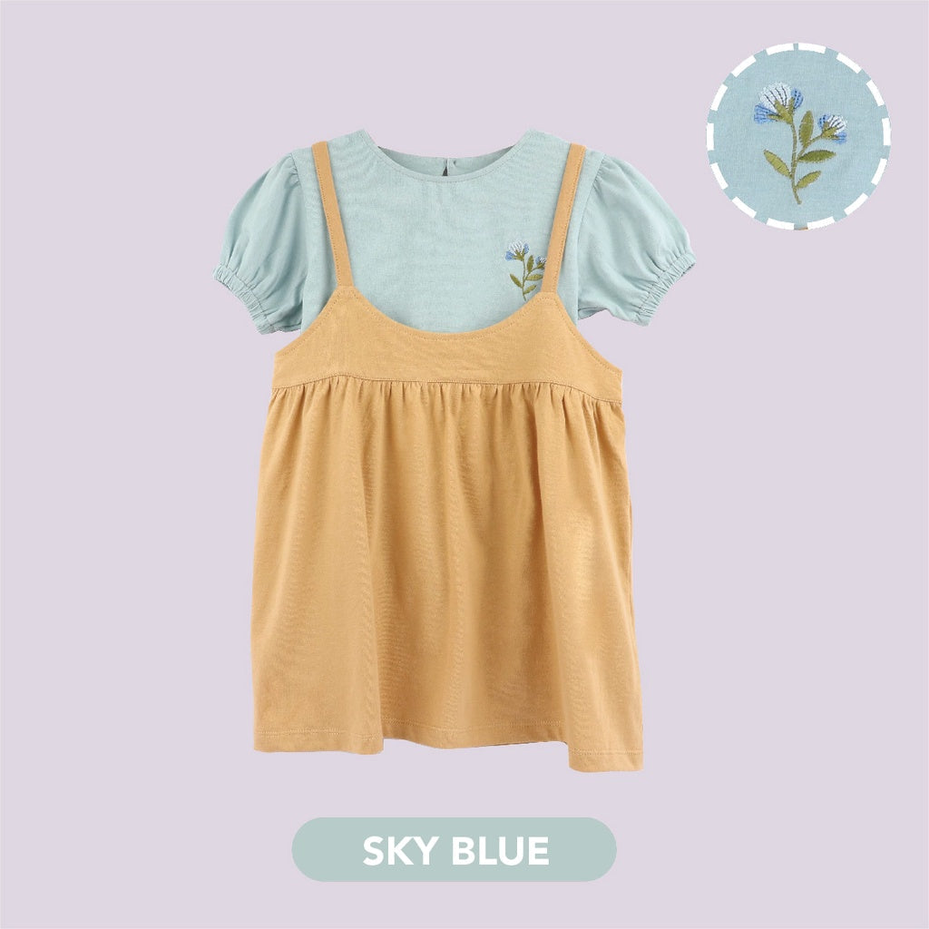 Mooi Dress Anak Perempuan Overall Dress Set