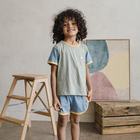 Mooi Setelan Anak Kaos Anak Tricolor Retro Set