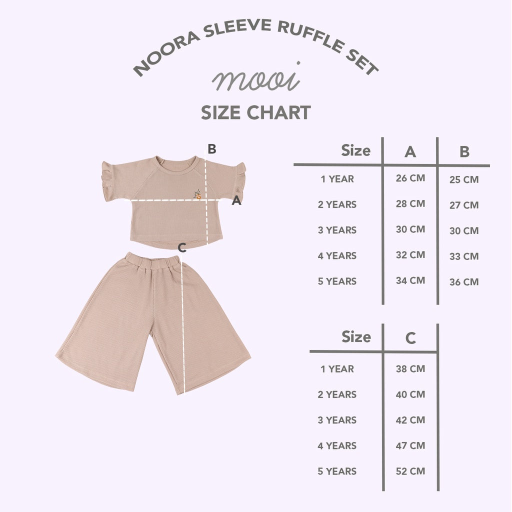 Mooi Setelan Anak Perempuan Noora Sleeve Ruffle Set