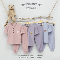 Mooi Setelan Anak Unisex Waffle Knit Set