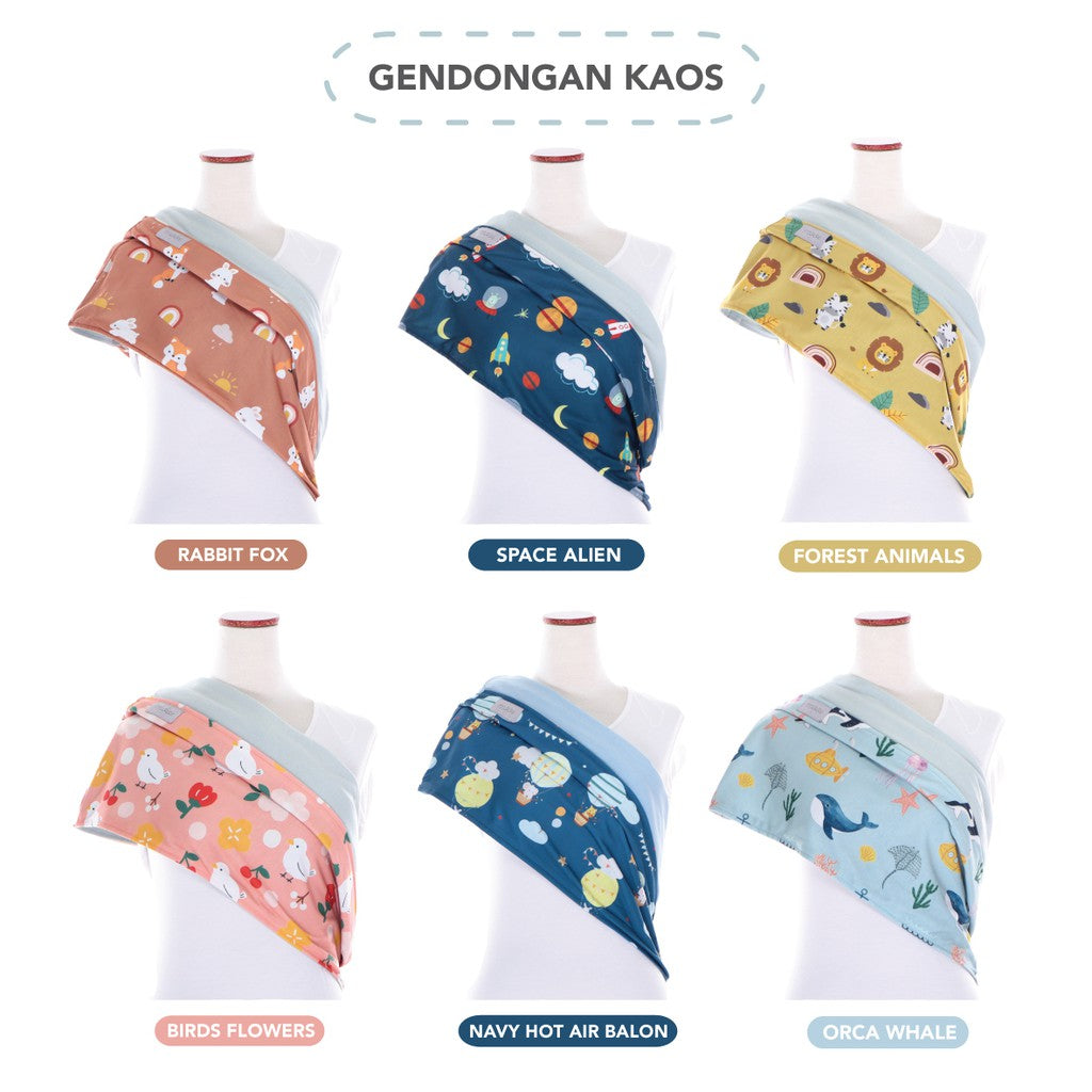 Mooi Gendongan Kaos Geos Bayi Motif