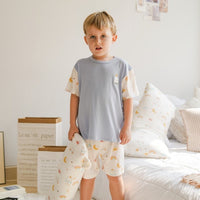 Mooi Setelan Anak Unisex Tencel Short Sleeve Mochi Set