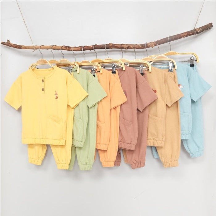 Mooi Setelan Anak Unisex Nava Button Set