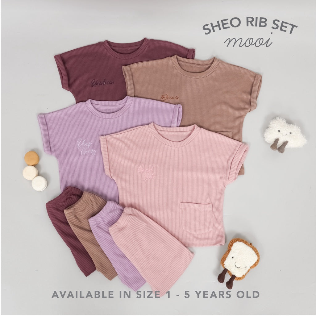 Mooi Setelan Anak Unisex Sheo Rib Set