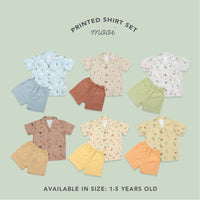 Mooi Setelan Anak Laki-laki Kemeja Anak Printed Shirt Set