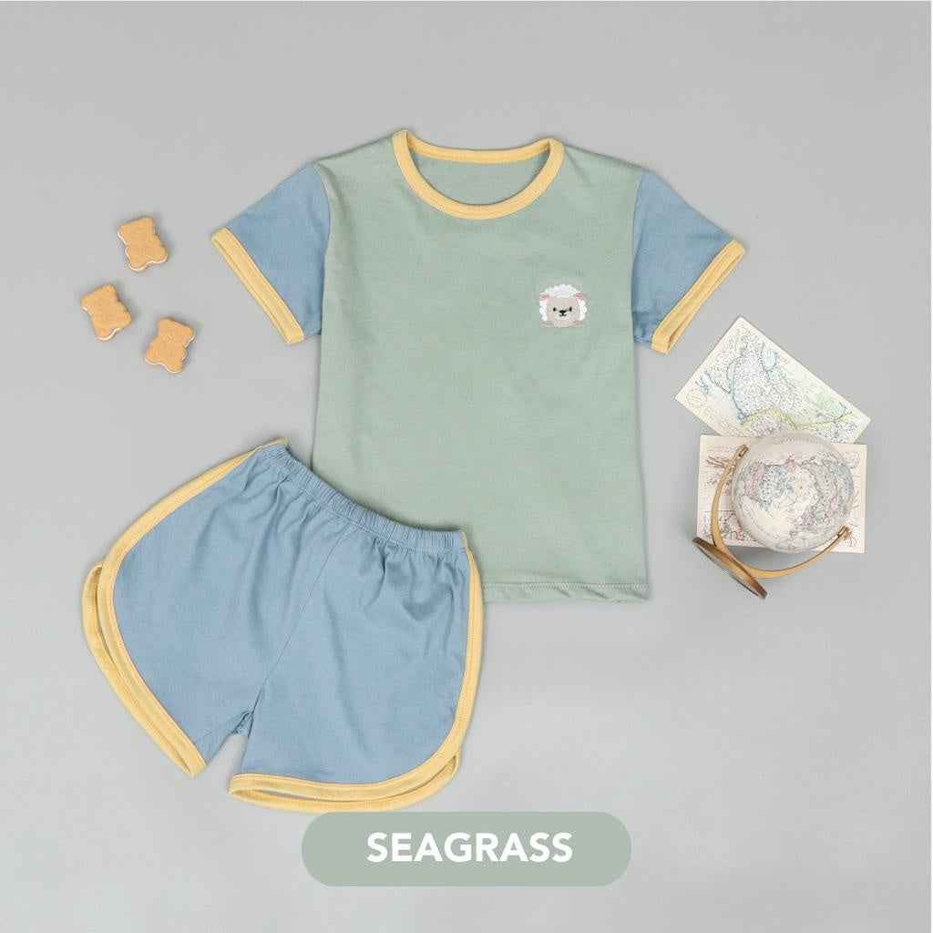 Mooi Setelan Anak Kaos Anak Tricolor Retro Set