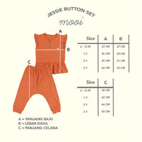 Mooi Setelan Bayi Jessie Button Ruffle Set