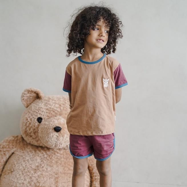 Mooi Setelan Anak Kaos Anak Tricolor Retro Set